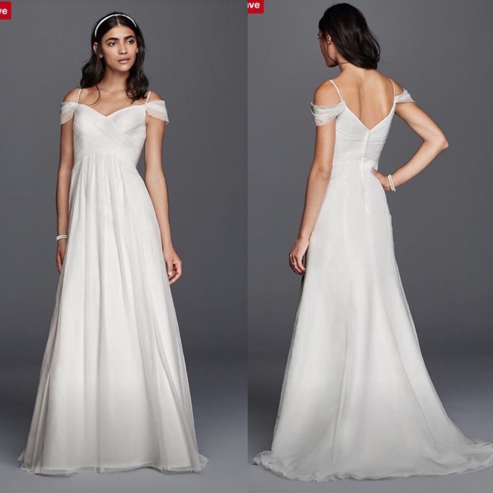 Tulle A-Line Wedding Dress with Swag Sleeves